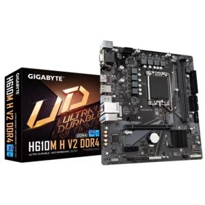 GIGABYTE H610M-H V2 DDR4 3200MHZ 1XVGA 1XHDMI 1XM.2 USB 3.2 MATX 1700P (13. VE 12.NESİL İŞLEMCİ UYUMLU)