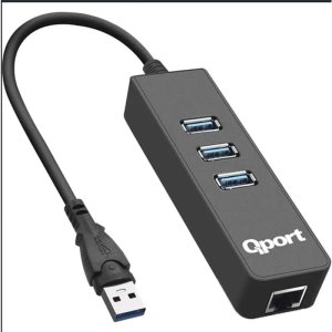 QPORT Q-U3G 3PORT USB3.0 ÇOKLAYICI & GIGABIT ETHERNET ADAPTOR