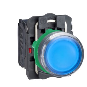 SCHNEIDER ELECTRIC MAVİ SIVA ALTI EKSİKSİZ IŞIKLI BUTON ÇAP 22 YAYLI DÖNÜŞ 1NA+1NK 24V