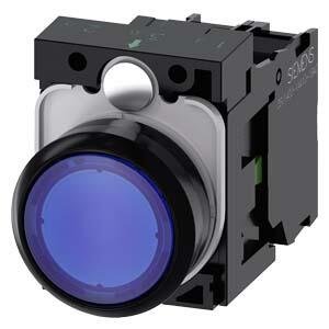 SIEMENS PLASTİK MAVİ KOMPLE IŞIKLI YAY DÖNÜŞLÜ BUTONLAR 24AC/DC 1NO SİRİUS ACT