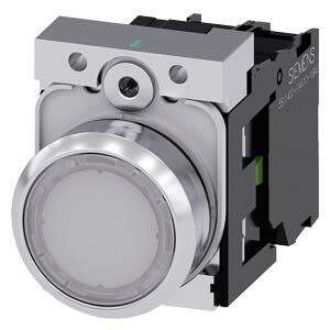 SIEMENS METAL KOMPLE IŞIKLI YAY DÖNÜŞLÜ BUTONLAR BEYAZ 24VAC/DC 1NO SİRİUS ACT