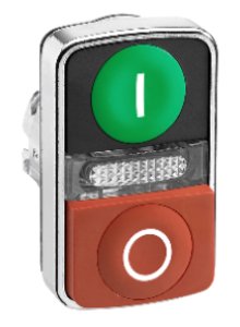SCHNEIDER ELECTRIC YEŞİL FLOŞ KIRMIZI ÇIKINTILI IŞIKLI ÇİFT KAFALI BASMALI BUTON ÇAP 22