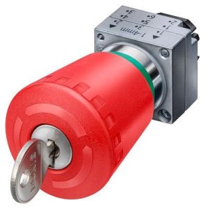 SIEMENS 22MM MANTAR BUTON 40MM 10A KIRMIZI KİLİTLİ 3SB3 METAL SERİ