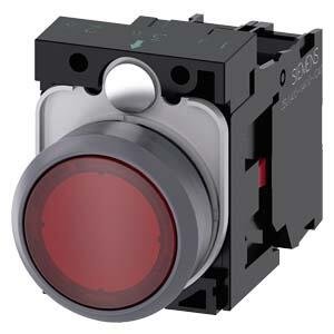SIEMENS SİRİUS ACT MAT METAL KOMPLE IŞIKLI YAY DÖNÜŞLÜ BUTONLAR KIRMIZI 230VAC 1NO