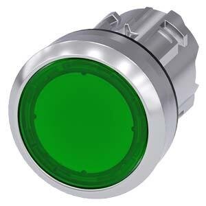 SIEMENS IŞIKLANDIRILABILIR YAY DÖNÜŞLÜ METAL BUTON KAFASI YEŞIL