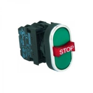 EMAS BDB30YY ÇİFT STOPLU YEŞİL BUTON