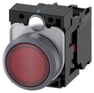 SIEMENS SİRİUS ACT MAT METAL KOMPLE IŞIKLI YAY DÖNÜŞLÜ BUTONLAR KIRMIZI 24VAC/DC 1NO