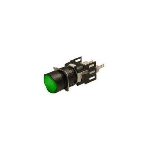 EMAS YAYLI YUVARLAK YEŞİL BUTON 16MM 1NA D100YDY