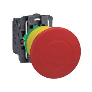 SCHNEIDER ELECTRIC MANTAR KAFALI KALICI ÇEVİR-ÇEK ACİL DURDURMA BUTONU PLASTİK SERİ 40MM 1NA/1NK