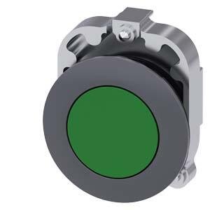 SIEMENS MAT METAL YASSI TİP YAY DÖNÜŞLÜ 30MM BUTON YEŞİL SIRIUS ACT