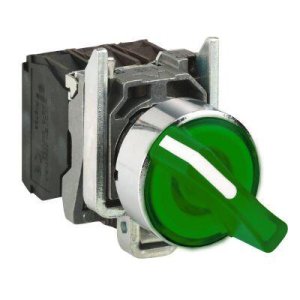 SCHNEIDER ELECTRIC 1-0-2 KALICI IŞIKLI MANDAL BUTON YEŞİL 24V AC-DC LEDLİ
