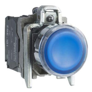 SCHNEIDER ELECTRIC MAVİ SIVA ALTI EKSİKSİZ IŞIKLI BUTON ÇAP 22 YAYLI DÖNÜŞ 1NA+1NK 220...240V