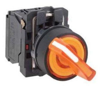 SCHNEIDER ELECTRIC TURUNCU EKSİKSİZ IŞIKLI MANDAL BUTON ÇAP 22 2 KONUMLU SABİT 1NA+1NK 230V