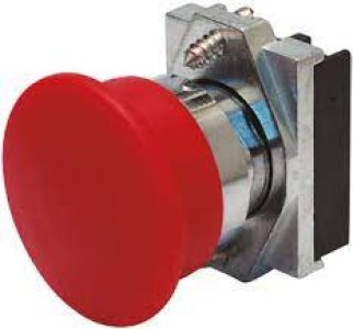 SIEMENS 3SB6160-1HB20-1CA0 Ø40MM KOMPLE ACİL STOP MANTAR BUTONU METAL ÇEK KUR KIRMIZI 1NC