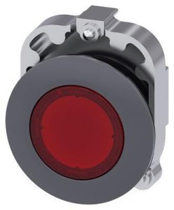 SIEMENS MAT METAL YASSI TİP YAY DÖNÜŞLÜ 30MM IŞIKLANDIRILABİLİR BUTON KIRMIZI SİRİUS ACT