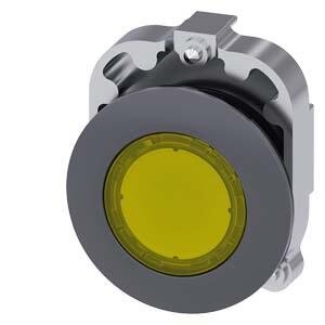 SIEMENS MAT METAL YASSI TİP YAY DÖNÜŞLÜ 30MM IŞIKLANDIRILABİLİR BUTON SARI SİRİUS ACT