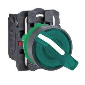 SCHNEIDER ELECTRIC YEŞİL EKSİKSİZ IŞIKLI MANDAL BUTON ÇAP 22 2 KONUMLU SABİT 1NA+1NK 24V