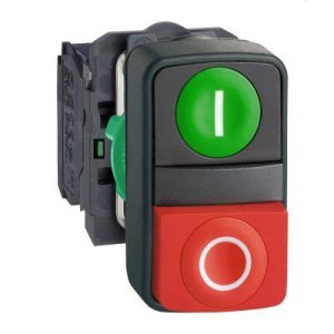 SCHNEIDER ELECTRIC YEŞİL SIVA ALTI/KIRMIZI ÇIKIK ÇİFT BAŞLIKLI BUTON ÇAP 22 İŞARETLİ