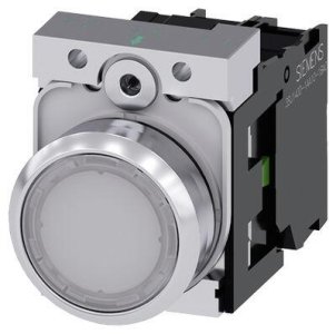 SIEMENS METAL KOMPLE IŞIKLI YAY DÖNÜŞLÜ BUTONLAR BEYAZ 230VAC 1NO SİRİUS ACT