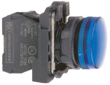 SCHNEIDER ELECTRIC ENTEGRE LED'Lİ MAVİ EKSİKSİZ PİLOT IŞIĞI 230...240V ÇAP 22 DÜZ LENS
