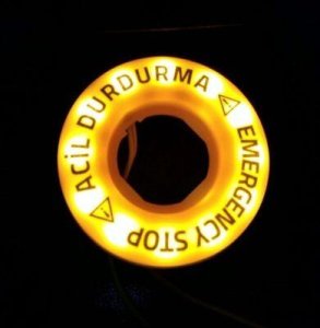 EMAS BET60LED1 24V PLASTİK ETİKET LEDLİ ACİL STOP 60MM