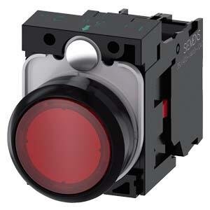SIEMENS SİRİUS ACT PLASTİK KIRMIZI KOMPLE IŞIKLI YAY DÖNÜŞLÜ BUTONLAR 230AC 1NC