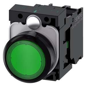 SIEMENS SİRİUS ACT PLASTİK YEŞİL KOMPLE IŞIKLI YAY DÖNÜŞLÜ BUTONLAR 230AC 1NO