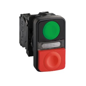 SCHNEIDER ELECTRIC YEŞİL SIVA ALTI/KIRMIZI ÇIKIK IŞIKLI ÇİFT BAŞLIKLI BUTON ÇAP 22 1NA+1NK 240V