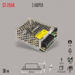 CATA LED TRAFO 3 AMPER (İÇ MEKAN) CT-2559