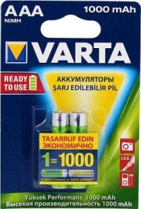 VARTA ŞARJ EDİLEBİLİR PİL 2 Lİ RECHARGE ACCU POWER AAA 1000 MAH