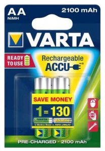VARTA ŞARJ EDİLEBİLİR PİL 2 Lİ RECHARGE ACCU POWER AA 2100 MAH