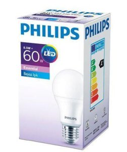 PHILIPS ESS LEDBULB 8.5-60W E27 6500K 230V TR