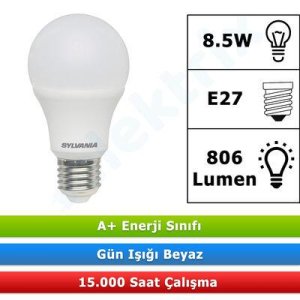 SYLVANİA 29433 TOLEDO 8,5W 806 LÜMEN 6500K BEYAZ IŞIK E27 LED AMPUL