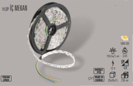 CATA İÇ MEKAN GOLD BEYAZ RENGİ YÜKSEK LÜMEN ŞERİT LED (5 METRE) CT-4535