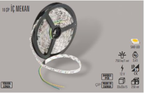 CATA İÇ MEKAN GOLD SARI RENGİ YÜKSEK LÜMEN ŞERİT LED (5 METRE) CT-4537