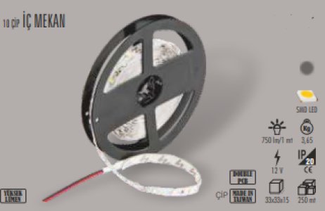 CATA İÇ MEKAN KIRMIZI RENK ŞERİT LED (5 METRE) CT-4482