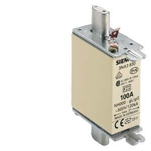 SIEMENS 3NA3830 BOY 000 100A 21MM STEARİT SERAMİK GÖVDELİ NH BIÇAKLI SİGORTA BUŞONU