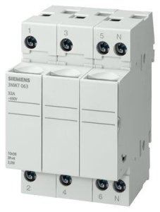 SIEMENS KARTUŞ SİGORTA YUVA 10X38MM 3 KUTUP 32A SİLİNDİRİK SİGORTA YUVASI