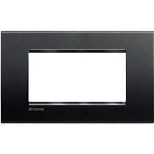LEGRAND BTICINO 4 MODÜL KARE ÇERÇEVE SİYAH
