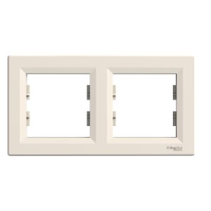 SCHNEIDER ELECTRIC EPH5800223 ASFORA KREM İKİLİ YATAY ÇERÇEVE