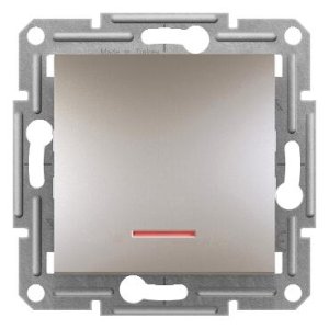 SCHNEİDER ELECTRİC EPH1600169 ASFORA PLUS IŞIKLI LİHT BUTON BRONZ VİDASIZ ÇERÇEVESİZ