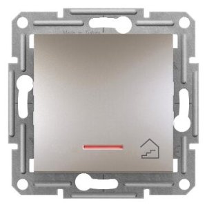 SCHNEİDER ELECTRİC EPH1900169 ASFORA PLUS IŞIKLI LİHT BUTONU "MERDİVEN" İŞARETLİ BRONZ VİDASIZ ÇERÇEVESİZ