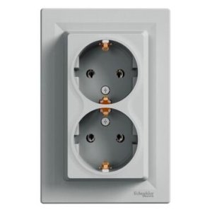 SCHNEİDER ELECTRİC EPH9900161 ASFORA İKİLİ TOPRAKLI PRİZ ALÜMİNYUM