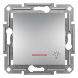SCHNEİDER ELECTRİC EPH1800161 ASFORA PLUS IŞIKLI LİHT BUTONU "IŞIK" İŞARETLİ ALÜMİNYUM VİDASIZ ÇERÇEVESİZ