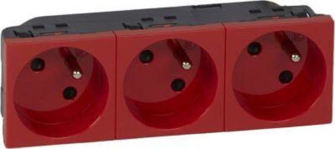 LEGRAND ARMADA KIRMIZI 6 MODÜL 3LÜ UPS TOPRAKLI PRİZ
