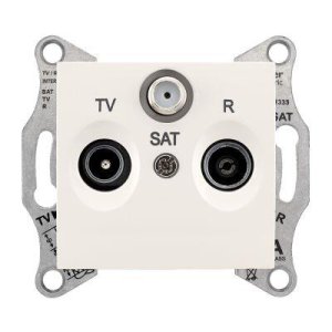 SCHNEIDER ELECTRIC SEDNA TV-FM-SAT PRİZİ 1 DB DİRENÇSİZ TİP KREM