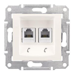 SCHNEIDER ELECTRIC SEDNA 2XRJ11 4 KONTAKLI KREM