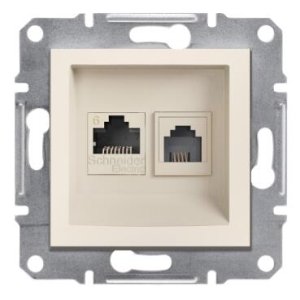 SCHNEIDER ELECTRIC ASFORA EPH5270123 PLUS EM RJ11+RJ45 KREM