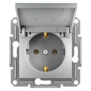 SCHNEIDER ELECTRIC EPH3100161 ASFORA ALÜMİNYUM KAPAKLI YAN TOPRAKLAMALI TEKLİ PRİZ (ÇERÇEVESİZ)
