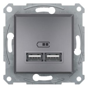 SCHNEİDER ELECTRİC EPH2700262 ASFORA USB PRİZİ 21A ÇELİK